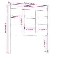 shumee fekete tömör fenyőfa ágyfejtámla 95,5 x 4 x 100 cm