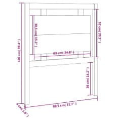 shumee tömör fenyőfa ágyfejtámla 80,5 x 4 x 100 cm