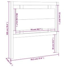 shumee fekete tömör fenyőfa ágyfejtámla 95,5 x 4 x 100 cm