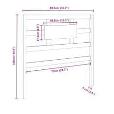 shumee szürke tömör fenyőfa ágyfejtámla 80,5 x 4 x 100 cm