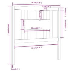 shumee szürke tömör fenyőfa fejtámla 96 x 4 x 100 cm