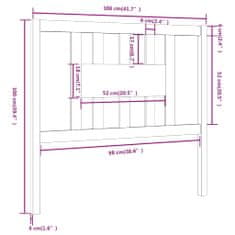 shumee tömör fenyőfa fejtámla 106 x 4 x 100 cm