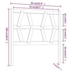 shumee mézbarna tömör fenyőfa ágy fejtámla 81 x 4 x 100 cm