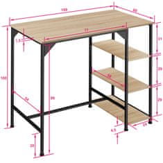 tectake Bárasztal Cannock Industrial 109x60x100cm - Könnyű fa, tölgy Sonoma