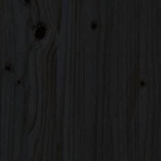 Greatstore fekete tömör fenyőfa rönktároló kerekekkel 40x49x110 cm