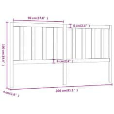 shumee tömör fenyőfa ágyfejtámla 206 x 4 x 100 cm