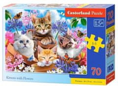 Castorland Puzzle Kiscicák virággal 70 db