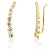 JwL Luxury Pearls Aranyozott fülbevaló csillogó kristályokkal JL0743