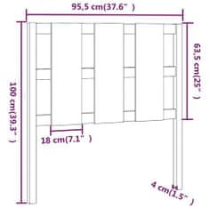 shumee fehér tömör fenyőfa ágyfejtámla 95,5 x 4 x 100 cm