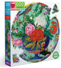 eeBoo Kerek puzzle Virágok és madarak 500 db