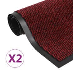 shumee 2 db piros négyszögletes bolyhos szennyfogó szőnyeg 60 x 90 cm