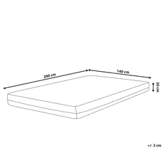 Beliani Közepesen Kemény Memóriahabos Matrac Levehető Huzattal 140 x 200 cm GLEE
