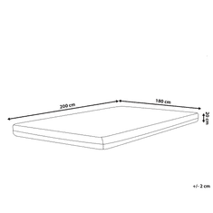 Beliani Közepesen Kemény Memóriahabos Matrac Levehető Huzattal 180 x 200 cm GLEE