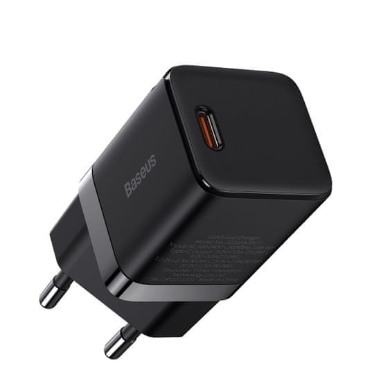 BASEUS GaN3 hálózati töltő adapter USB-C 1C 30W, fekete