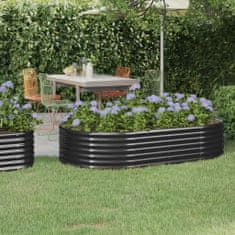 shumee antracitszürke porszórt acél kerti ültetőláda 175x100x36 cm