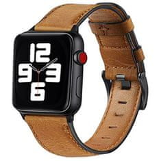 4wrist Varratokkal ellátott bőrszíj Apple Watch-hoz - Brown 42/44/45/49 mm