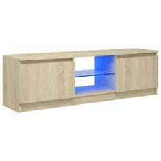 shumee sonoma tölgy színű TV-szekrény LED lámpákkal 120x30x35,5 cm