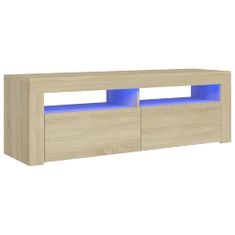 shumee sonoma-tölgy színű TV-szekrény LED-lámpákkal 120 x 35 x 40 cm