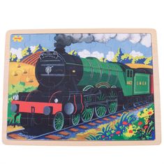 Bigjigs Toys Wooden Puzzle Történelmi vonat Flying Scotsman 35 db