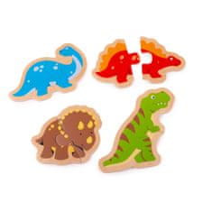 Bigjigs Toys Fából készült puzzle dinoszauruszok