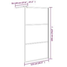 shumee fekete selyemmatt ESG üveg zuhanyfal 115x195 cm