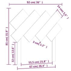 Greatstore fekete tömör fenyőfa ágyfejtámla 92x3x81 cm