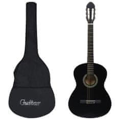 Greatstore 12 darabos fekete klasszikus gitár kezdőkészlet 4/4 39"