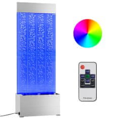 Greatstore rozsdamentes acél és akril buborékoszlop RGB LED-ekkel 110 cm