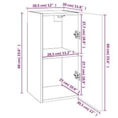 Vidaxl 2 db barna tölgyszínű szerelt fa TV-szekrény 30,5 x 30 x 60 cm 815746