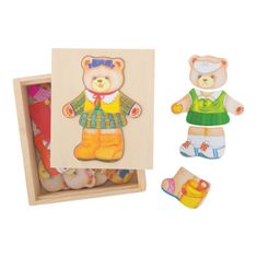 Bigjigs Toys Mrs. Bear öltöztető puzzle
