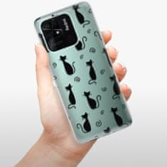 iSaprio Cat pattern 05 - black szilikon tok Xiaomi Redmi 10C