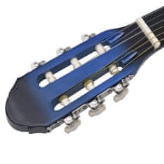 Greatstore 12 darabos kék klasszikus gitár kezdőkészlet 4/4 39"