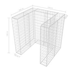 Vidaxl acél gabion 1 db gurulós kukához 110 x 100 x 120 cm 142558