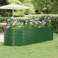 shumee zöld porszórt acél kerti ültetőláda 249 x 100 x 68 cm
