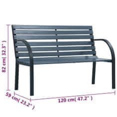 Greatstore szürke kerti fapad 120 cm