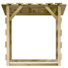 Greatstore 3 db impregnált fenyőfa pergola tetővel 100 x 90 x 100 cm