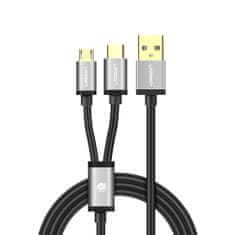 Ugreen US196 splitter kábel USB - USB-C / Micro USB 1m, fekete