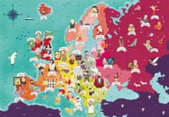 Clementoni Puzzle Felfedező térkép Nagy vezetők Európában / 250 darab