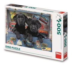 DINO Puzzle Kiskutyák egy bőröndben 500 darabos puzzle