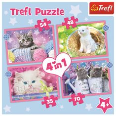 Trefl Puzzle Happy Cats 4in1 (35,48,54,70 darab)