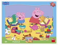 Dino Toys Puzzle Pepa Pig játszik Shapes 12 darab egy szőnyegen