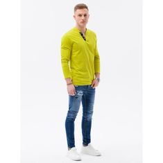 OMBRE Férfi hosszú ujjú póló GREER lime MDN119544 M