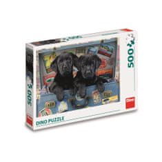 DINO Puzzle Kiskutyák egy bőröndben 500 darabos puzzle