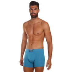 3PACK Kék long férfi boxeralsó klasszikus gumi (F9676869) - méret M