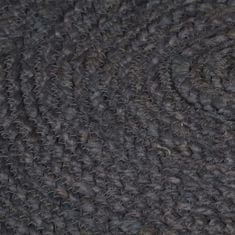 Greatstore sötétszürke kézzel szőtt kör alakú jutaszőnyeg 210 cm