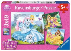 Ravensburger Puzzle Disney hercegnők és háziállataik 3x49 db