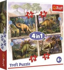 Trefl Puzzle Érdekes dinoszauruszok 4in1