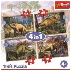 Trefl Puzzle Érdekes dinoszauruszok 4in1