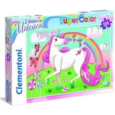 Clementoni Puzzle Supercolor Unikornis / 104 darab