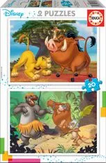 EDUCA Puzzle Oroszlánkirály és a dzsungel könyve 2x20 db